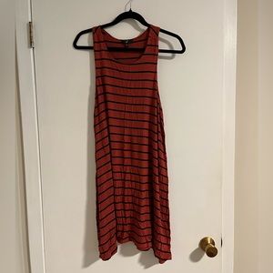 Burnt orange and Black striped dress
